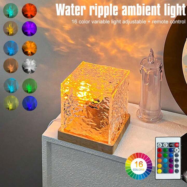 Rotating Water Ripple Night Light