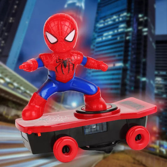 Electric Spider Man Stunt Skateboard Toy