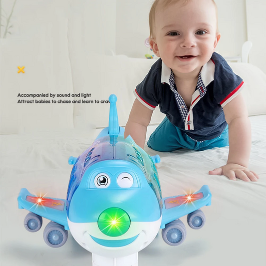 Glowing Airplane Toy with LED Lights & Music for Kids