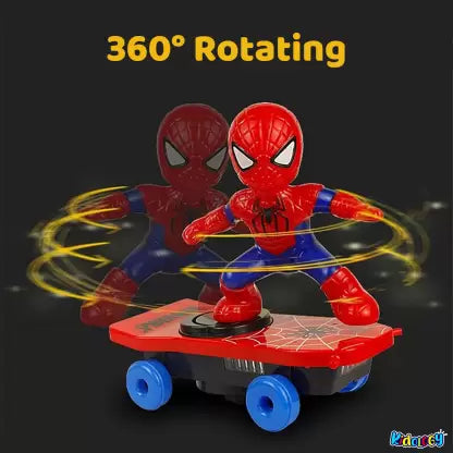 Electric Spider Man Stunt Skateboard Toy