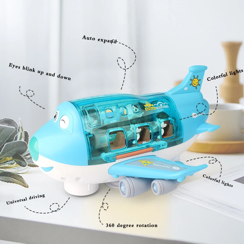 Glowing Airplane Toy with LED Lights & Music for Kids