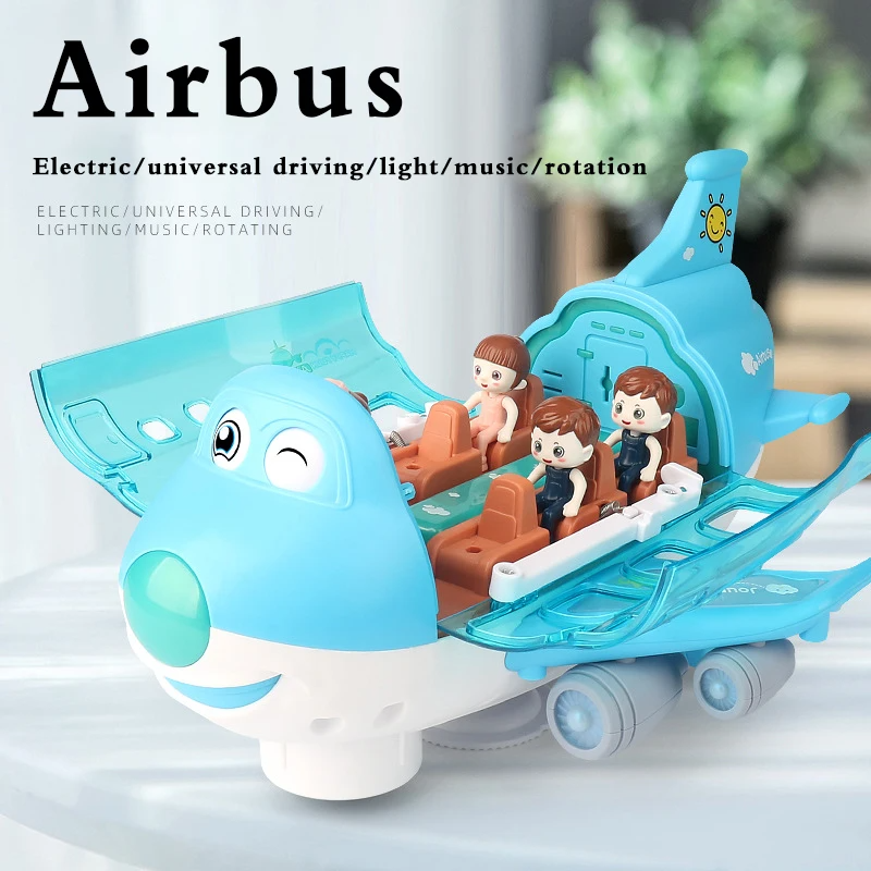 Glowing Airplane Toy with LED Lights & Music for Kids