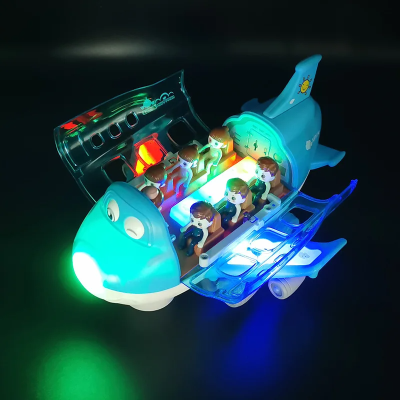 Glowing Airplane Toy with LED Lights & Music for Kids