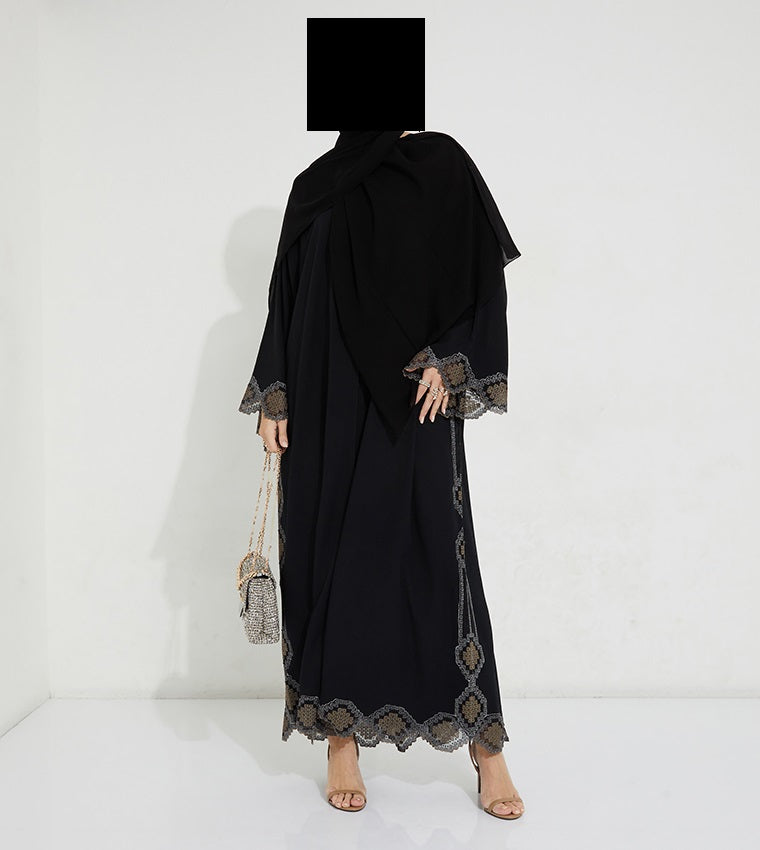 Embroidered Casual Lace Abaya